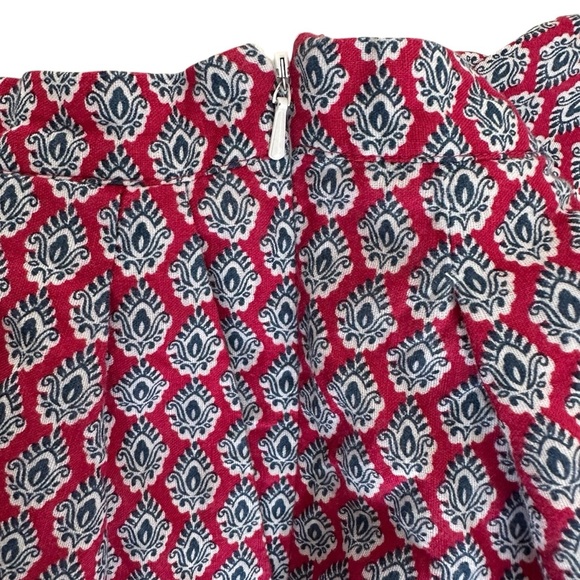 Banana Republic Border Print boho linen blend skirt Size 4 red blue white print - Picture 3 of 9